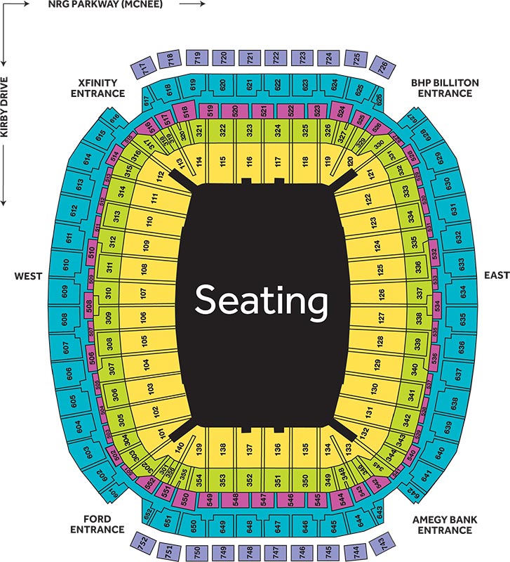 Reliant Stadium Seating Chart With Rows